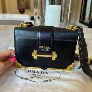 Prada cahier and saffiano leather crossbody bag